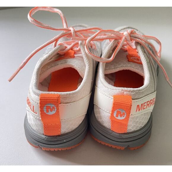 Merrell Vibram Women's White Orange Mesh Athletic #1231732 Running Shoes Sz. 6 - Picture 6 of 11